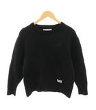 ワコマリア WACKO MARIA ニット セーター クルーネック 長袖 ロゴ刺繍 XL 黒 ブラック /YT