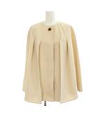 アクアスキュータム AQUASCUTUM ポンチョ ジャケット 8 ベージュ 無地 ラウンドネック ポケット付き /GP