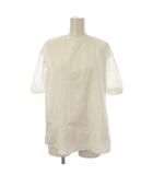 セオリーリュクス theory luxe 25SS シャツ ブラウス 38 白 半袖 クルーネック シアー袖 /JP