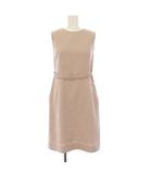 フォクシー FOXEY ワンピース ノースリーブ ベージュ ひざ丈 /JP