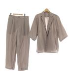 ビームスハート BEAMS HEART セットアップ パンツ ジャケット S グレー テーラードカラー 七分袖 タック入り /AU