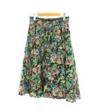 ロイスクレヨン Lois CRAYON スカート ひざ丈 M マルチカラー 花柄 フレア マルチカラー /GP