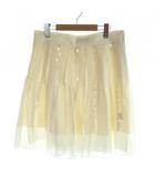 パトリツィアペペ PATRIZIA PEPE スカート プリーツ 40 アイボリー ひざ丈 スパンコール 透け感 /AP