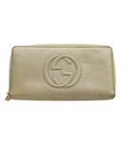 グッチ GUCCI インターロッキングG 長財布 ラウンドファスナー 小銭入れ レザー ゴールド色 /AN61 ■OH
