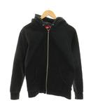 14AW ロゴテープジップアップ Logo Tape Zip up ジップアップパーカー 長袖 フード 裏起毛 S 黒 ブラック /YT