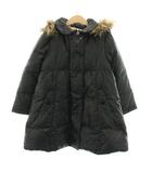 バーバリー BURBERRY ダウンコート アウター フード フェイクファー 裏地チェック柄 130A 黒 ブラック BN414-761-09 /YT