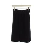 クレージュ courreges フレアスカート ひざ丈 36 タックスカート 黒 ブラック /LP