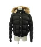 バーバリーブルーレーベル BURBERRY BLUE LABEL ノバチェック ダウンジャケット フード ファー アウター 38 黒 ブラック FCF25-528-09 /AN25