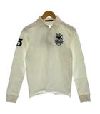 ラルフローレン RALPH LAUREN ポロシャツ L 白 ホワイト 長袖 ロゴ刺繍 /GP