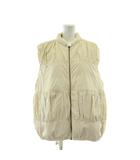 インタープラネット INTERPLANET ダウンベスト ジャケット F アイボリー 袖なし スタンドカラー ギャザーデザイン /AU