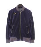 ミズノ MIZUNO ゴルフウェア ジャンパー L 紫 パープル 長袖 リブ襟 ベロア生地 /GG