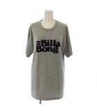 ビラボン BILLABONG カットソー ニット  M グレー 半袖 ラウンドネック ロゴデザイン /LP