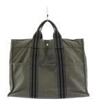 エルメス HERMES フールトゥMM トートバッグ ハンドバッグ キャンバス グレー /AN12 ■OH