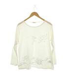 プランテーション plantation Tシャツ M 白 長袖 鳥獣戯画風プリント PL01JJ661 /JP