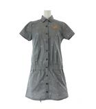 フィラ FILA ゴルフウェア ワンピース M グレー 半袖 シャツカラー 総柄 FT5JL404 /GG