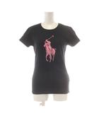 ラルフローレン RALPH LAUREN Tシャツ M 黒 ブラック 半袖 プリント ラウンドネック /AU