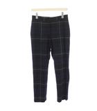 テーパードパンツ スリム ウール チェック 38 紺 ネイビー 緑 グリーン PRPPIS0100 /HN