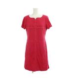 クレージュ courreges ワンピース 38 ピンク スクエアネック 半袖 ポケット付き /GP