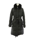 バーバリー ロンドン BURBERRY LONDON ダウンコート アウター フォックスファー ベルト付き 36 黒 ブラック B1C10-653-09 /YT