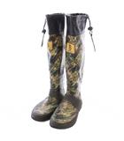  日本野鳥の声 WBSJ バードウォッチング長靴 ロングブーツ 総柄 S カーキ /TK