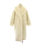 ダブルスタンダードクロージング ダブスタ DOUBLE STANDARD CLOTHING テディベアコート アウター ロング 裏地クマ柄 36 白 ホワイト 0207-550-213 /YT