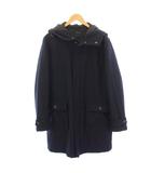 ジョンブル JOHNBULL 中綿コート ウール混 ロング ジップアップ L 紺 ネイビー /HN