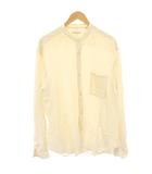 ユナイテッドアローズ UNITED ARROWS VI/LI バンドカラーシャツ カジュアルシャツ 長袖 麻 リネン混 XL ベージュ 1111-149-2789 /HN