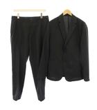 ホップサック テック セットアップ スーツ テーラードジャケット シングル 2B スラックス パンツ L 黒 ブラック 117-10-0126 /HN
