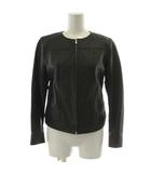 セオリー Theory SEMI NAPPA JEAN MOTO レザージャケット 上着 S 黒 ブラック ノーカラー 長袖 フロントジップ 01-0160801-050-902 /GG