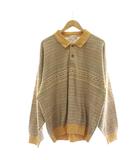 ダーバン DURBAN ポロシャツ 3L ベージュ グレー 長袖 ポロカラー 幾何学模様 /DU