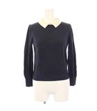 アナイ ANAYI ポロニット カットソー 長袖 絹 シルク混 36 紺 ネイビー 102218-16-220-65-360 /HN