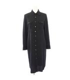 ラルフローレン RALPH LAUREN シャツワンピース 長袖 ミモレ ロング 絹 シルク 9 黒 ブラック OPRLGM2001 /HN