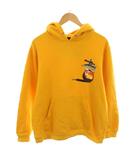 ステューシー STUSSY 8ボールフード 8 BALL HOOD プルオーバーパーカー 長袖 プリント 裏起毛 M 黄 イエロー /YT