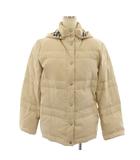バーバリー ロンドン BURBERRY LONDON ダウンジャケット アウター フード 裏地チェック柄 40 ベージュ FC049-722 /YT
