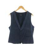 ハケット HACKETT デニム ベスト リネン 42R 52R 紺 ネイビー ショールカラー 無地 /YM