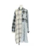 ディーゼル DIESEL シャツワンピース F 水色 チェック柄 長袖 /GP