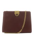 サルヴァトーレフェラガモ Salvatore Ferragamo ガンチーニ ショルダーバッグ チェーン レザー 赤 レッド P21 8753 /AN8 ■OH