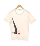 プレイコムデギャルソン PLAY COMME des GARCONS ナイキ NIKE AD2020 Tシャツ カットソー M 白 ホワイト 赤 黒 半袖 ラウンドネック ハートロゴ AE-T402 /YM