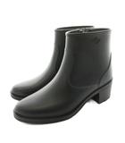 マッキントッシュフィロソフィー MACKINTOSH PHILOSOPHY レインブーツ ショートブーツ ラバー サイドジップ チャンキーヒール M 黒 ブラック /KU