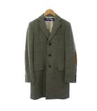 ジュンヤワタナベマン JUNYA WATANABE MAN COMME des GARCONS AD2014 チェスターコート ロング エルボーパッチ ツイード ウール XS グレー WN-C017 /BM