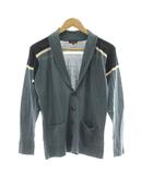 ポールスミスコレクション PAUL SMITH COLLECTION カーディガン M 青 ブルー 長袖 ショールカラー 切り替えデザイン /DU