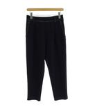 アダムエロペ Adam et Rope' パンツ スラックス 36 黒 ブラック ステッチ プリーツ クロップド丈 /RK