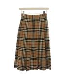 バーバリーズ Burberrys ヴィンテージ タックスカート ミモレ丈 チェック柄 ウール ベージュ /BM