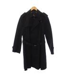 バーバリーブラックレーベル BURBERRY BLACK LABEL トレンチコート ロング ベルト 裏地チェック柄 L 黒 BMA18-309-09 /BM