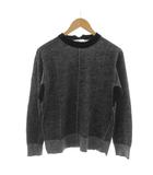 セリーヌ CELINE クルーネックニットプルオーバー カットソー 長袖 フィービー期 ウール混 XS 黒 ブラック 紺 ネイビー 2 3DR4/7705 /RR