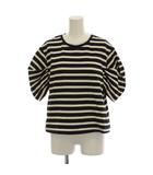 イエナ IENA 25AW ボリュームスリーブTシャツ 黒 ブラック 白 ホワイト ボーダー柄 半袖 /LP