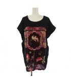 チュニック カットソー 半袖 文鳥 ラブバード ナイロン 1 黒 ピンク /BM