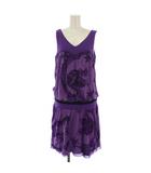 ヴィヴィアンタム VIVIENNE TAM ワンピース ひざ丈 ノースリーブ Vネック 龍柄 2 紫 /BM
