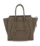 セリーヌ CELINE ラゲージ マイクロショッパー ハンドバッグ トートバッグ レザー グレージュ /KH ■OH