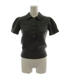 ラルフローレン RALPH LAUREN ニット セーター M グレー 半袖 胸ポケット ポロ襟 SSRLHA2019 /GG